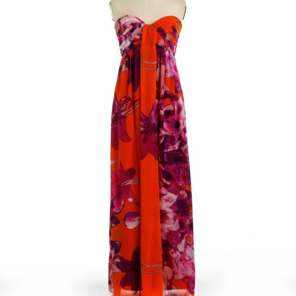 Jessica Simpson Strapless Floral Maxi ...